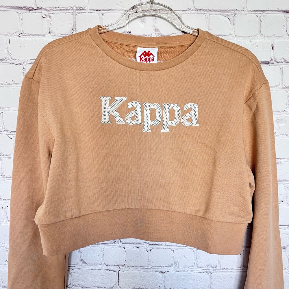 KAPPA Authentic Gobret Long Sleeve Cropped Beige Sweatshirt--M